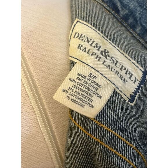 Ralph Lauren Denim Supply Embellished Denim Jean Vest Southwest Aztec S - Picture 6 of 6